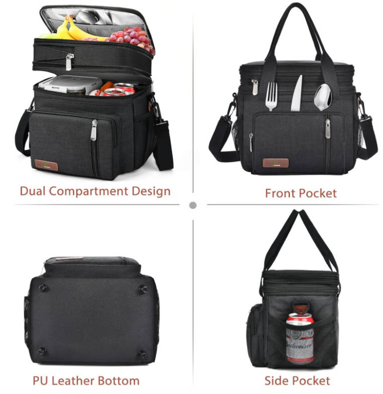 Lunch bag -2 compartments, Insulated & portable